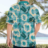 Aloha Hawaii Paniolo Teal Palaka Hawaiian Shirt Coastal Rodeo - Polynesian Pride
