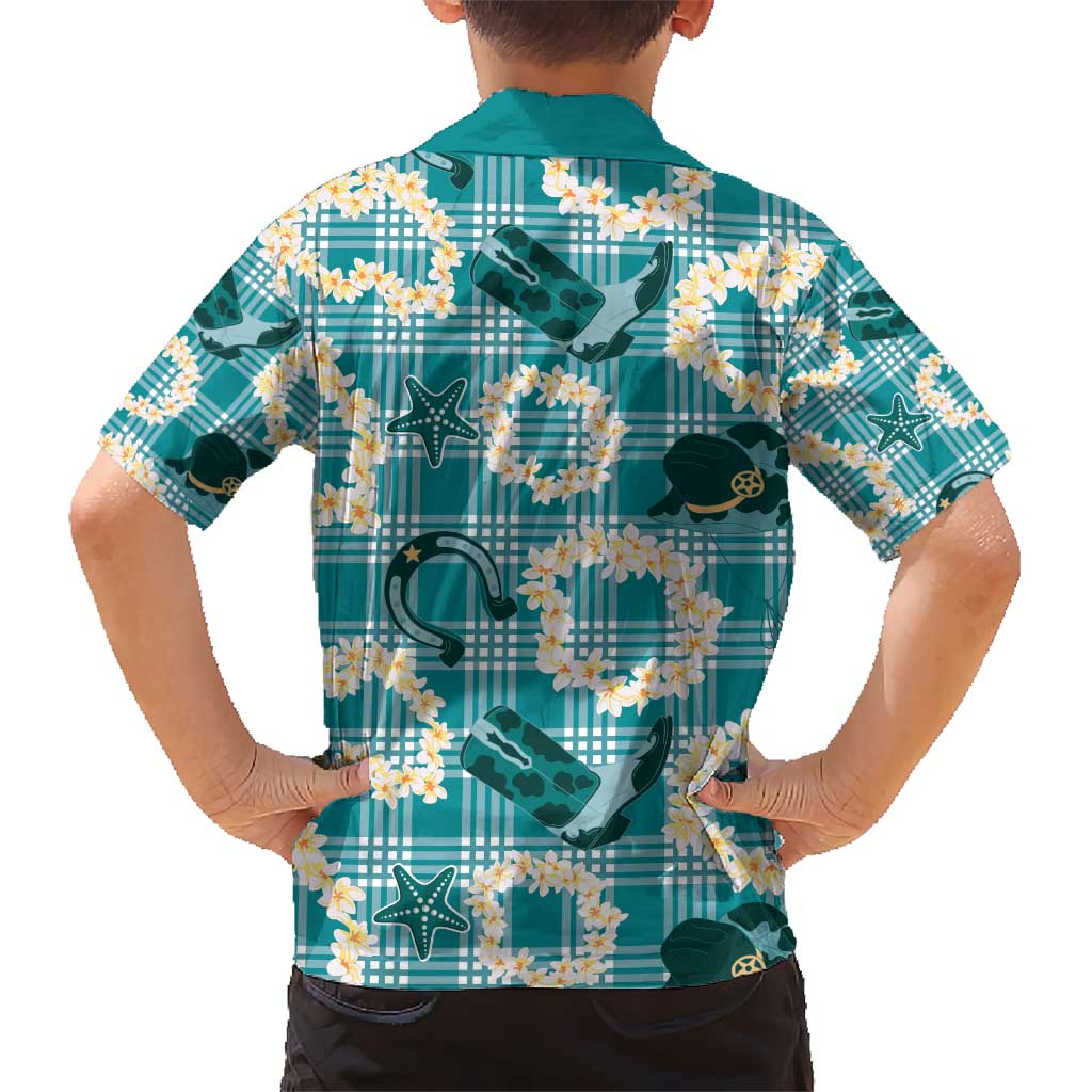 Aloha Hawaii Paniolo Teal Palaka Hawaiian Shirt Coastal Rodeo - Polynesian Pride