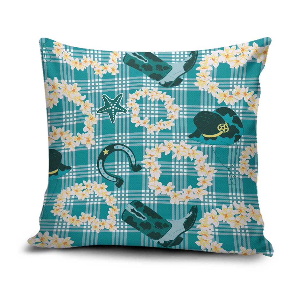 Aloha Hawaii Paniolo Teal Palaka Pillow Cover Coastal Rodeo LT7 Teal - Polynesian Pride
