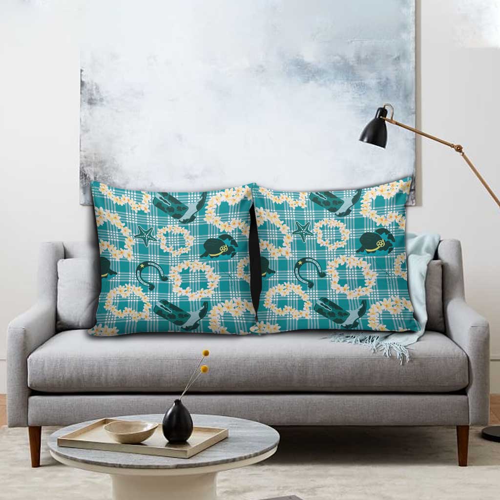 Aloha Hawaii Paniolo Teal Palaka Pillow Cover Coastal Rodeo LT7 - Polynesian Pride