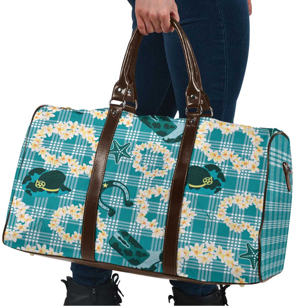 Aloha Hawaii Paniolo Teal Palaka Travel Bag Coastal Rodeo - Polynesian Pride