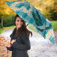 Aloha Hawaii Paniolo Teal Palaka Umbrella Coastal Rodeo - Polynesian Pride