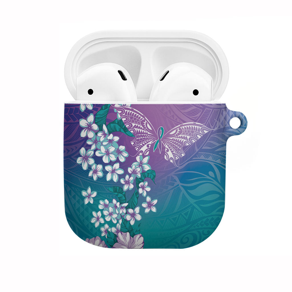 Dreamy Butterfly Polynesian Purple Teal Tribal Art AirPods Case Floral Vibes LT7 Purple Teal - Polynesian Pride