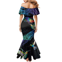 Polynesian Cancers Awareness Family Matching Mermaid Dress and Hawaiian Shirt Hummingbird - Fly High Until We Meet Again