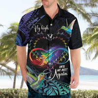 Polynesian Cancers Awareness Hawaiian Shirt Hummingbird - Fly High Until We Meet Again