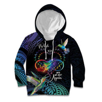 Polynesian Cancers Awareness Kid Hoodie Hummingbird - Fly High Until We Meet Again