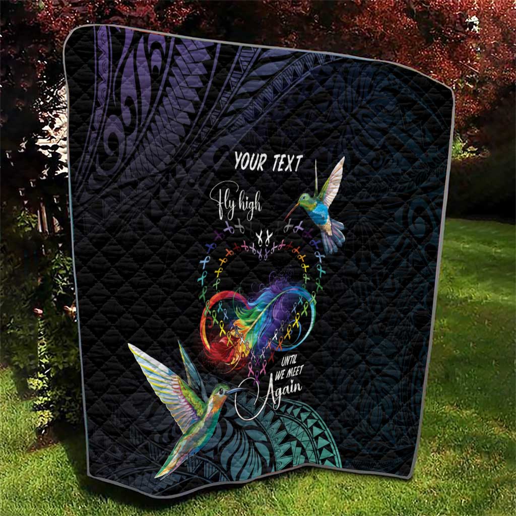 Polynesian Cancers Awareness Quilt Hummingbird - Fly High Until We Meet Again