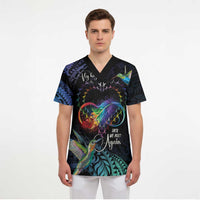 Polynesian Cancers Awareness Scrub Top Hummingbird - Fly High Until We Meet Again - Polynesian Pride
