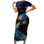 Polynesian Cancers Awareness Short Sleeve Bodycon Dress Hummingbird - Fly High Until We Meet Again