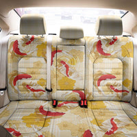 Beige Palaka Hawaii Aloha Back Car Seat Cover Koi Pond Mix Ilima Flowers - Polynesian Pride