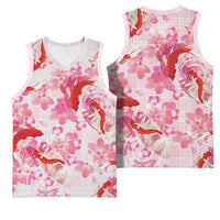 Pink Palaka Hawaii Aloha Basketball Jersey Koi Pond Mix Sakura - Polynesian Pride