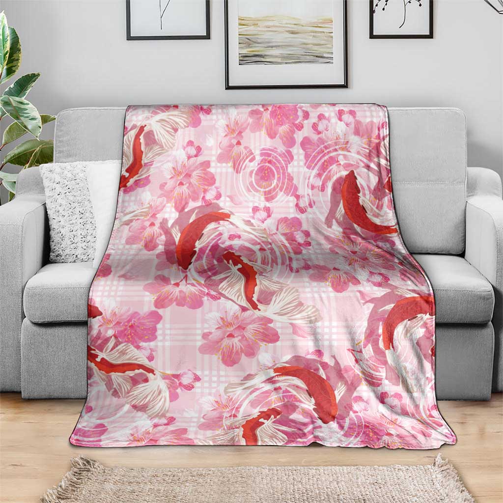 Pink Palaka Hawaii Aloha Blanket Koi Pond Mix Sakura - Polynesian Pride