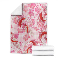 Pink Palaka Hawaii Aloha Blanket Koi Pond Mix Sakura - Polynesian Pride