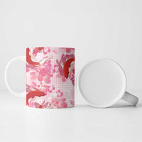 Pink Palaka Hawaii Aloha Ceramic Mug Koi Pond Mix Sakura - Polynesian Pride