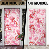 Pink Palaka Hawaii Aloha Door Cover Koi Pond Mix Sakura - Polynesian Pride