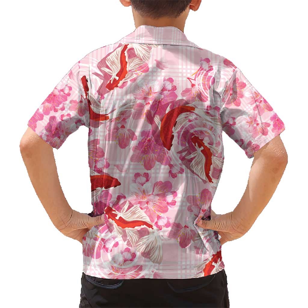 Pink Palaka Hawaii Aloha Kid Hawaiian Shirt Koi Pond Mix Sakura - Polynesian Pride
