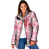Pink Palaka Hawaii Aloha Padded Jacket Koi Pond Mix Sakura - Polynesian Pride