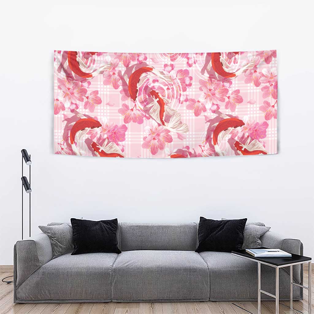 Pink Palaka Hawaii Aloha Tapestry Koi Pond Mix Sakura - Polynesian Pride