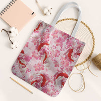 Pink Palaka Hawaii Aloha Tote Bag Koi Pond Mix Sakura - Polynesian Pride