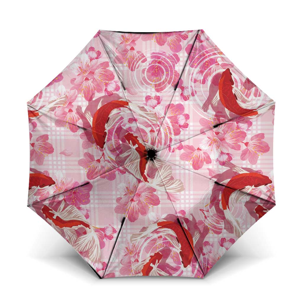 Pink Palaka Hawaii Aloha Umbrella Koi Pond Mix Sakura LT7 One Size Folded 11.42 inch Opened Diameter 37.4 inch Pink - Polynesian Pride
