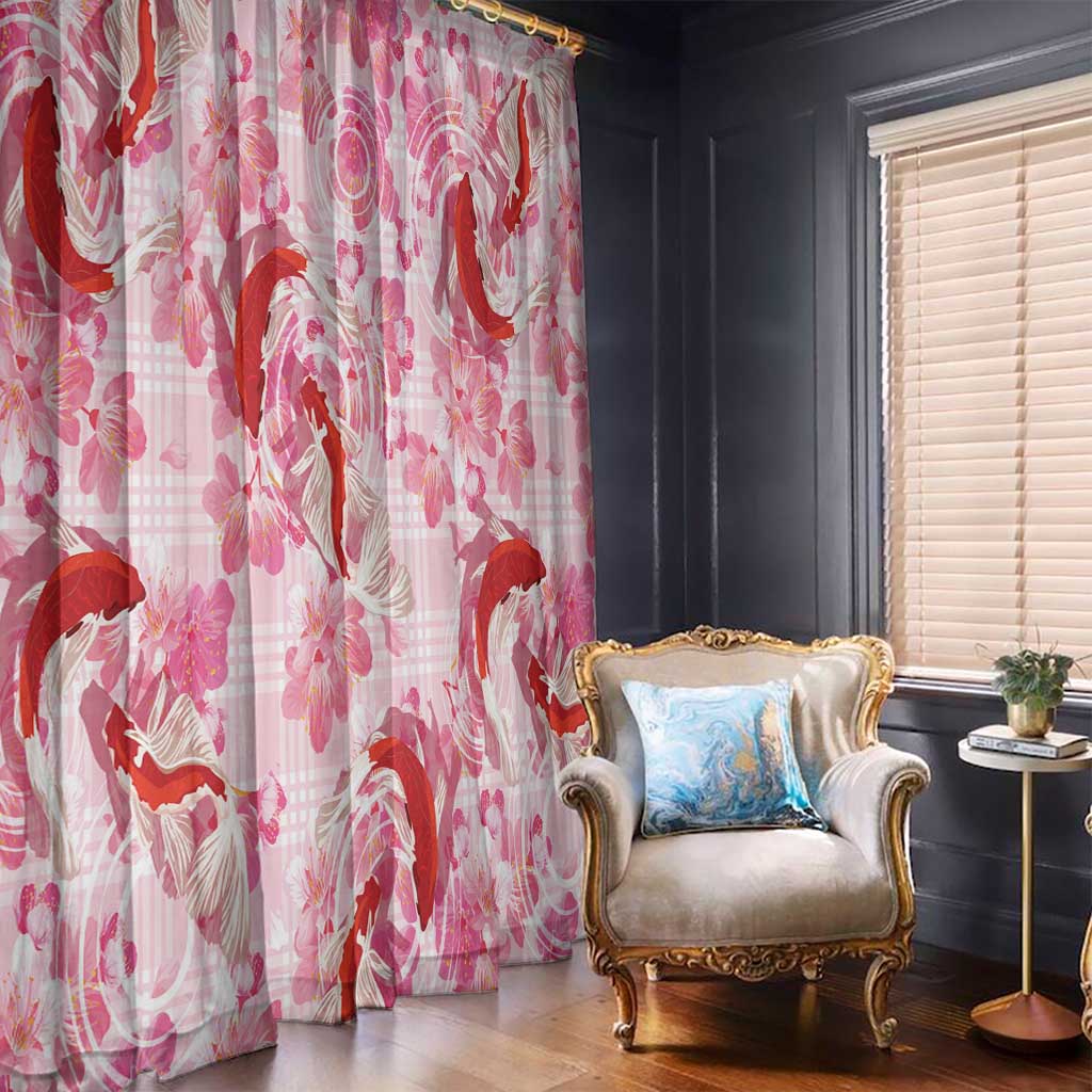 Pink Palaka Hawaii Aloha Window Curtain Koi Pond Mix Sakura - Polynesian Pride