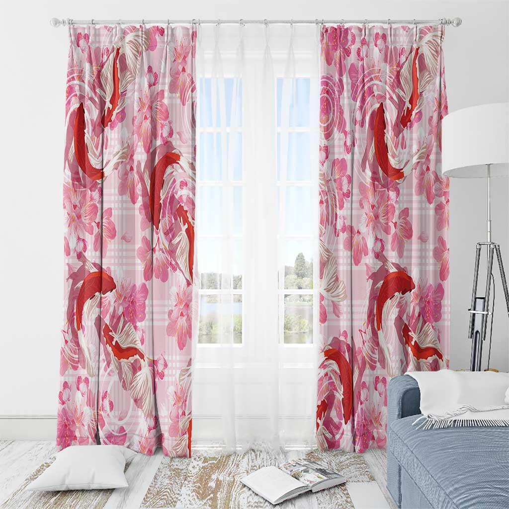 Pink Palaka Hawaii Aloha Window Curtain Koi Pond Mix Sakura - Polynesian Pride