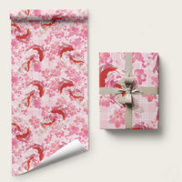 Pink Palaka Hawaii Aloha Wrapping Paper Koi Pond Mix Sakura
