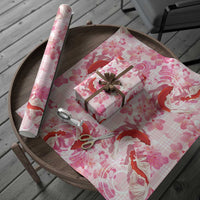 Pink Palaka Hawaii Aloha Wrapping Paper Koi Pond Mix Sakura