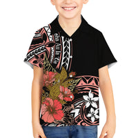 Hawaii Valentine Family Matching Puletasi and Hawaiian Shirt Plumeria Aloha Wau Ia Oe LT7 Son's Shirt Pink - Polynesian Pride