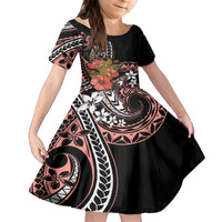 Hawaii Valentine Family Matching Summer Maxi Dress and Hawaiian Shirt Plumeria Aloha Wau Ia Oe LT7 Daughter's Dress Pink - Polynesian Pride