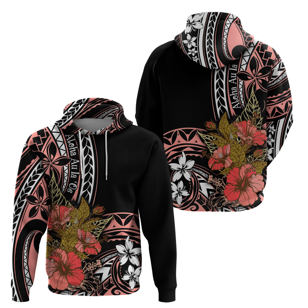 Hawaii Valentine Hoodie Plumeria Aloha Wau Ia Oe LT7 - Polynesian Pride