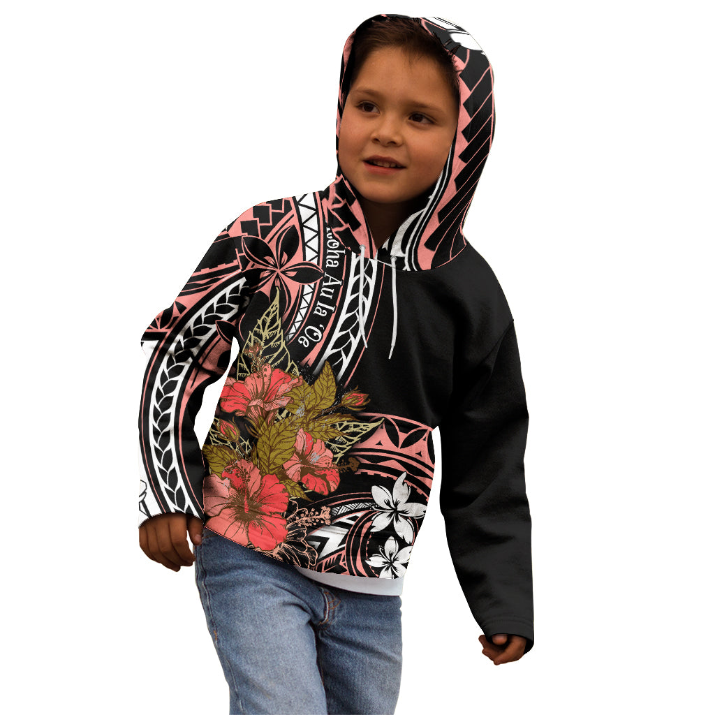 Hawaii Valentine Kid Hoodie Plumeria Aloha Wau Ia Oe LT7 - Polynesian Pride