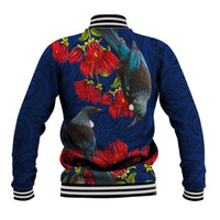 New Zealand Baseball Jacket Tui Couple with Pohutukawa LT7 - Polynesian Pride