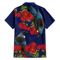 New Zealand Family Matching Long Sleeve Bodycon Dress and Hawaiian Shirt Tui Couple with Pohutukawa LT7 - Polynesian Pride