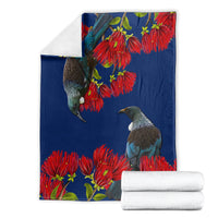 New Zealand Pohutukawa with Tui Birds Blanket Version 2 LT7 - Polynesian Pride