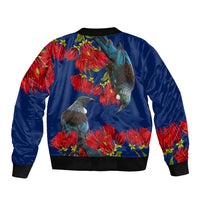 New Zealand Pohutukawa with Tui Birds Bomber Jacket Version 2 LT7 - Polynesian Pride
