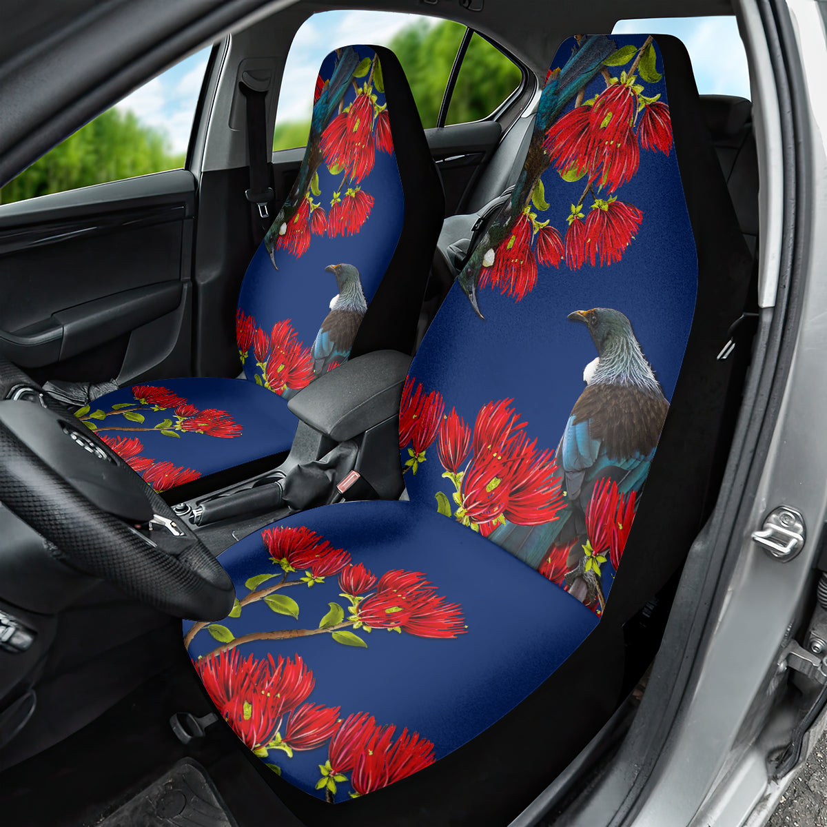New Zealand Pohutukawa with Tui Birds Car Seat Cover Version 2 LT7 - Polynesian Pride