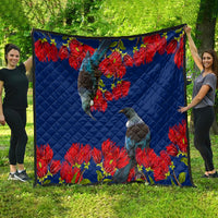 New Zealand Pohutukawa with Tui Birds Quilt Version 2 LT7 - Polynesian Pride