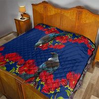 New Zealand Pohutukawa with Tui Birds Quilt Version 2 LT7 - Polynesian Pride