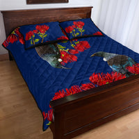 New Zealand Pohutukawa with Tui Birds Quilt Bed Set Version 2 LT7 - Polynesian Pride