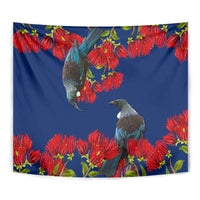 New Zealand Pohutukawa with Tui Birds Tapestry Version 2 LT7 - Polynesian Pride