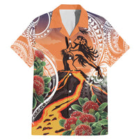 Hawaii Women's Day Tribal Family Matching Mermaid Dress and Hawaiian Shirt Pele Honua Mea LT7 Dad's Shirt - Short Sleeve Art - Polynesian Pride