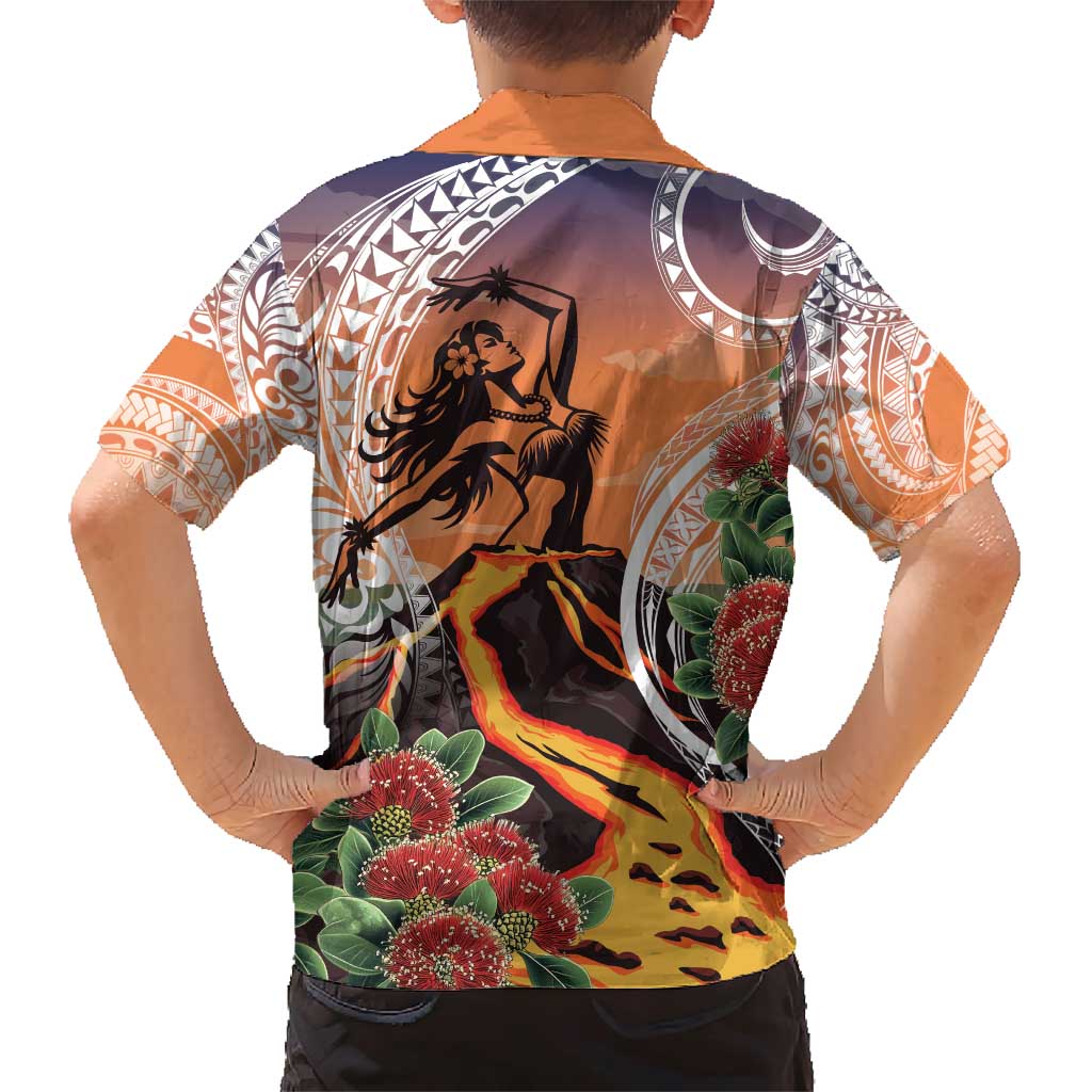 Hawaii Women's Day Tribal Family Matching Short Sleeve Bodycon Dress and Hawaiian Shirt Pele Honua Mea LT7 - Polynesian Pride