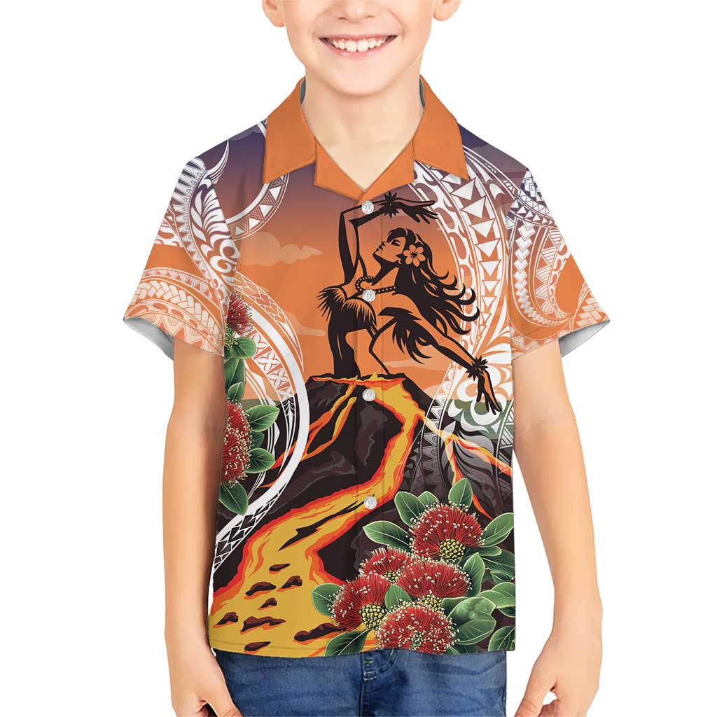 Hawaii Women's Day Tribal Kid Hawaiian Shirt Pele Honua Mea