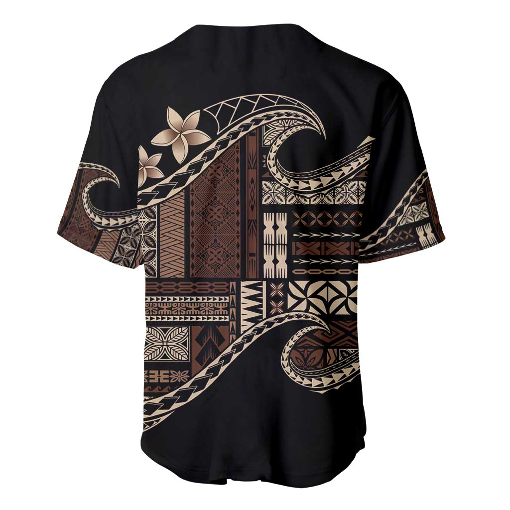 Samoa Siapo Mamanu Baseball Jersey Waves Motifs