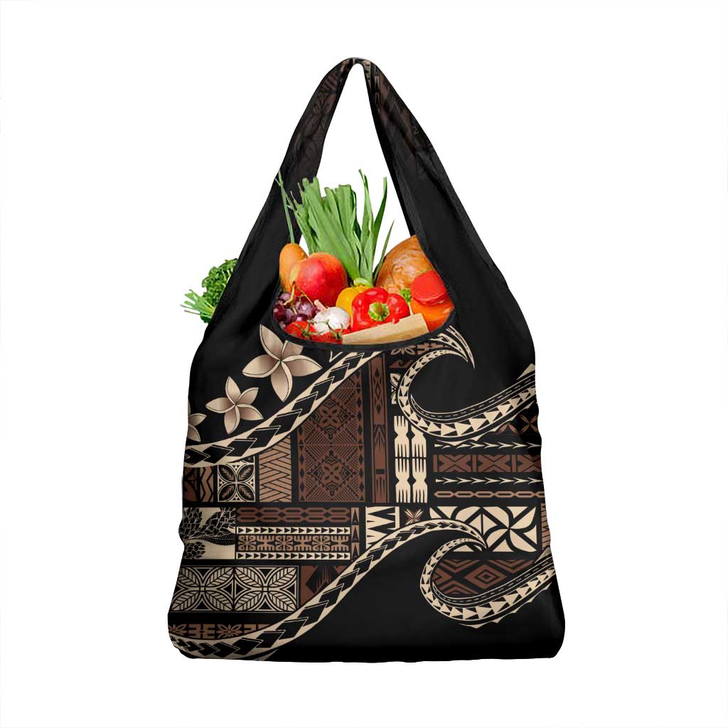 Samoa Siapo Mamanu Grocery Bag Waves Motifs