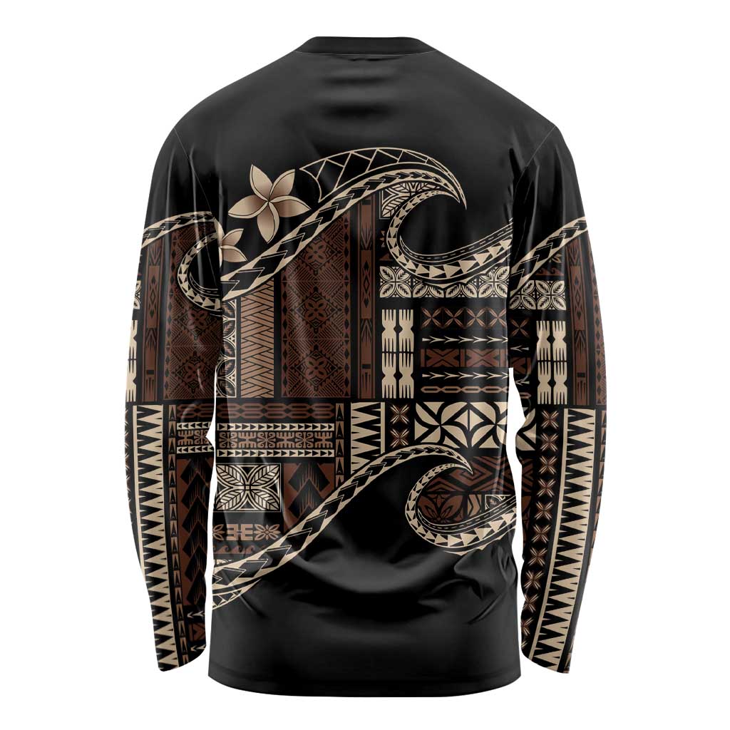Samoa Siapo Mamanu Long Sleeve Shirt Waves Motifs