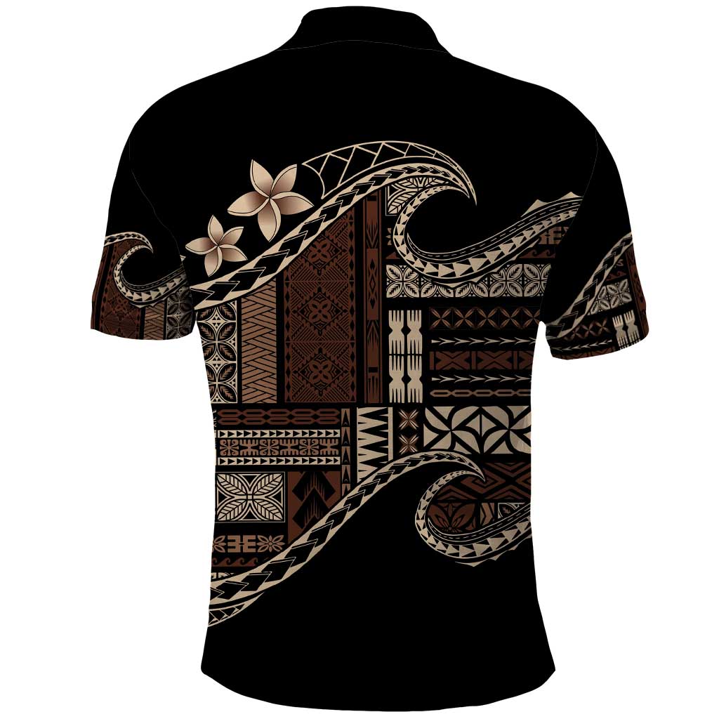 Samoa Siapo Mamanu Polo Shirt Waves Motifs LT7 - Polynesian Pride