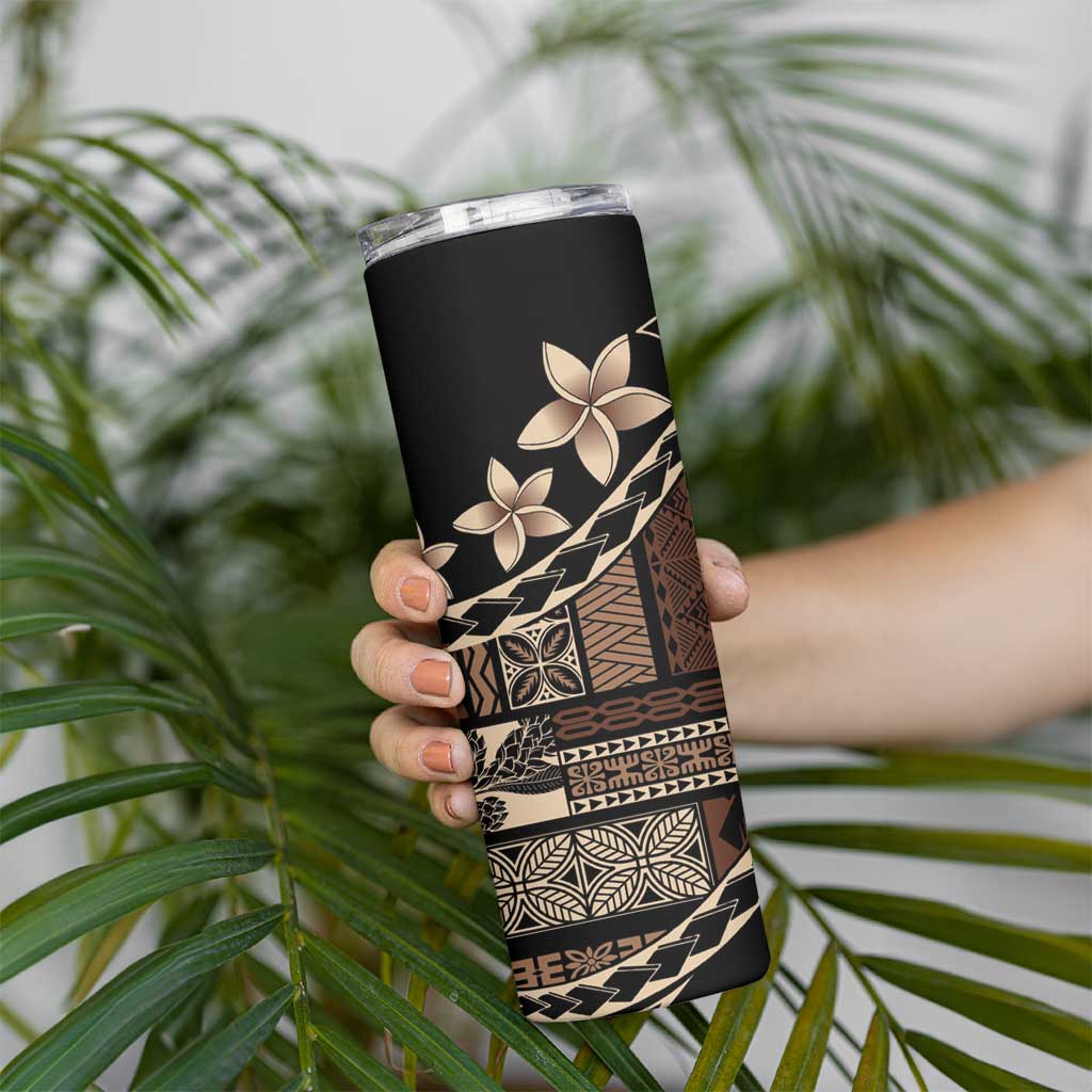 Samoa Siapo Mamanu Skinny Tumbler Waves Motifs LT7 - Polynesian Pride