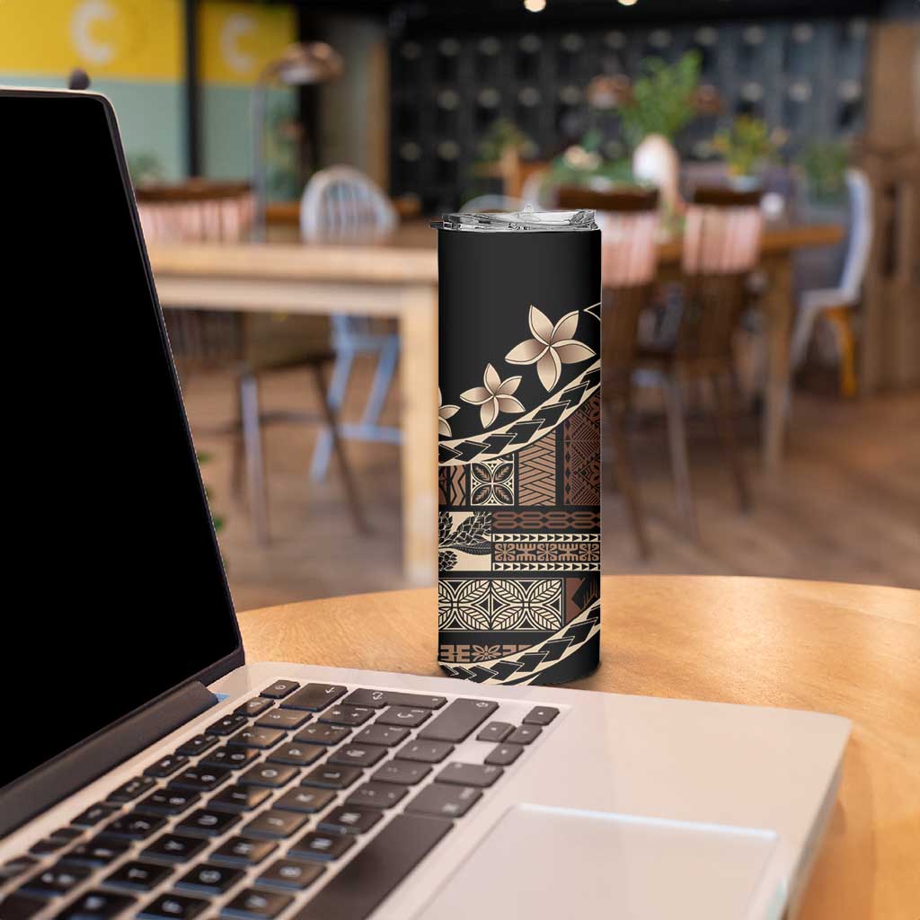 Samoa Siapo Mamanu Skinny Tumbler Waves Motifs LT7 - Polynesian Pride